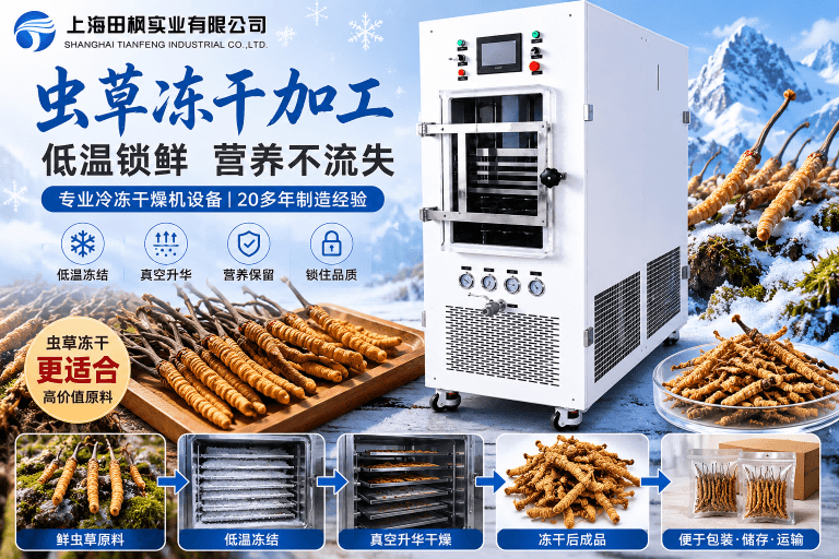 蟲草上市季，為什么越來越多加工企業(yè)選擇冷凍干燥機(jī)？